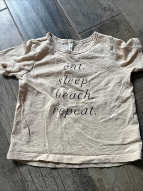 Cream Short-Sleeve Graphic Tee - 'eat. sleep. beach. repeat.'